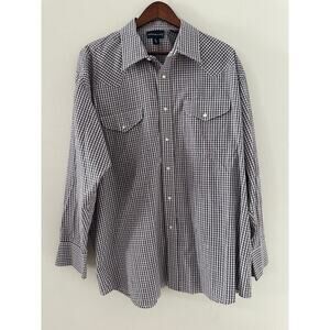 Panhandle Slim Pearl Snap Long Sleeve Size XL 17.5